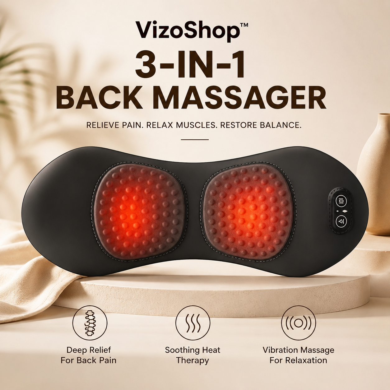 VizoShop™ 3-in-1 Back Massager